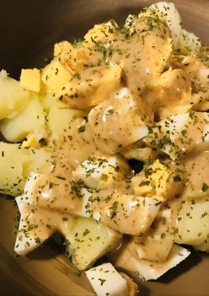 ジャガイモとゆで玉子の胡麻ドレ和え-レシピのメイン写真