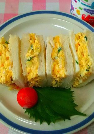 玉子と沢庵のサンドイッチ♩-レシピのメイン写真