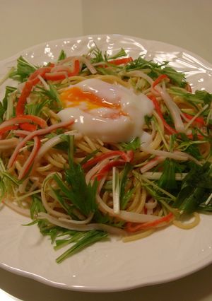 水菜とカニカマのサラダスパゲティー-レシピのメイン写真