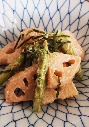 蓮根とアスパラのタラマヨサラダ-レシピのメイン写真