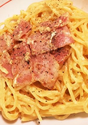 カルボナーラ 茹でるのはレンジにお任せ-レシピのメイン写真