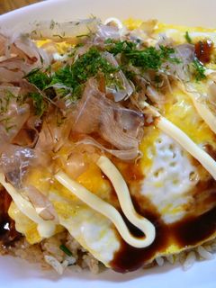 みんな大好き☆お好み焼き炒飯オムライス風-レシピのメイン写真