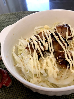 焼き鳥とキャベツの胡麻マヨサラダ♡-レシピのメイン写真