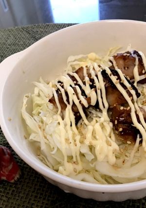 焼き鳥とキャベツの胡麻マヨサラダ♡-レシピのメイン写真