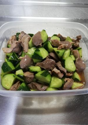 [簡単]砂ズリときゅうりのピリ辛香味和え-レシピのメイン写真