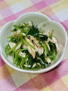 三つ葉と鶏ササミのからし和え-レシピのメイン写真