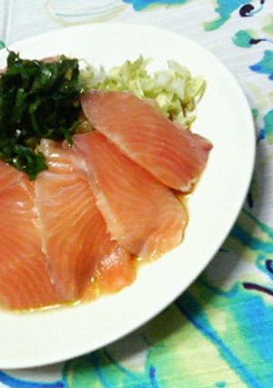 ✿刺身用サーモンの❀さっぱり✿サラダ風-レシピのメイン写真