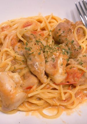 簡単濃厚☆チキンのトマトクリームパスタ-レシピのメイン写真