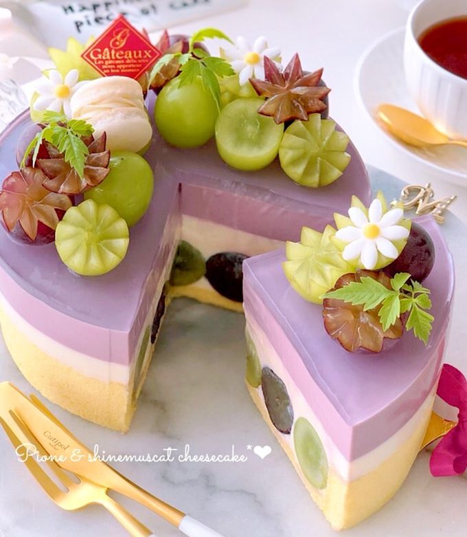 贅沢ぶどうのレアチーズケーキ♡-レシピのメイン写真