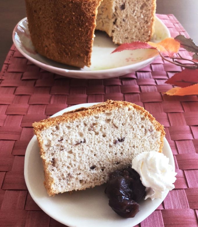 あんこページ、ケーキ、シフォンケーキ他 あんこのシフォンケーキ by ♪♪maron♪♪ 【クックパッド