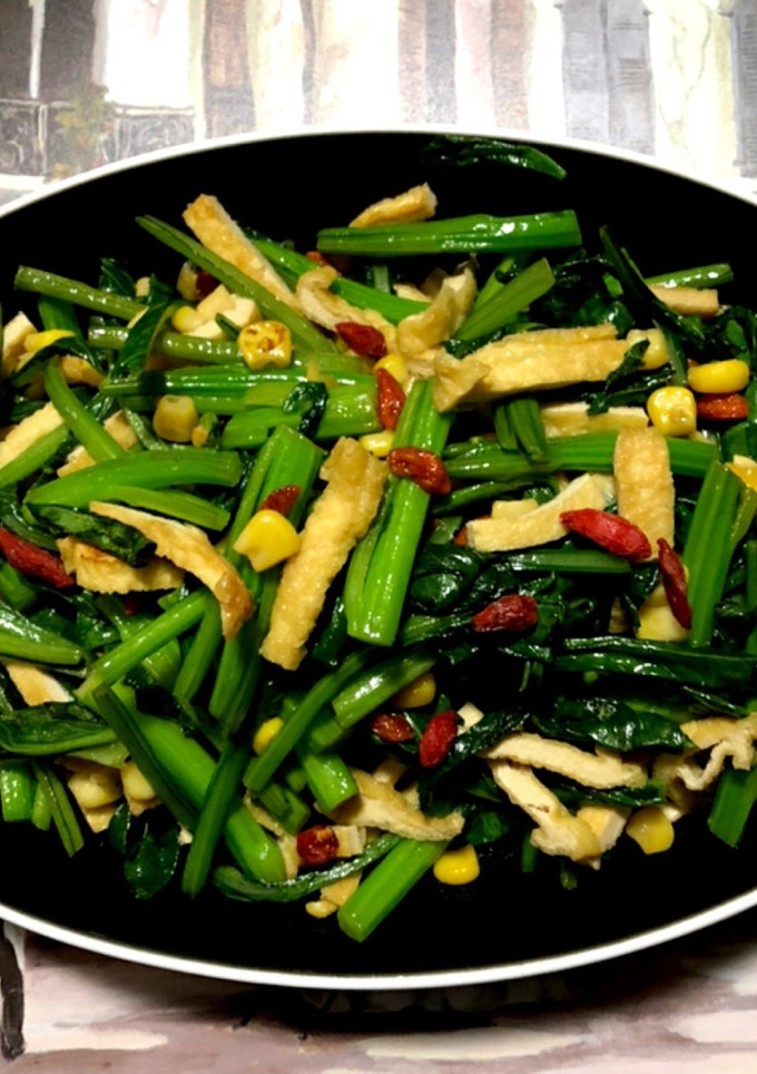 甘青菜とお揚げのバター炒め-レシピのメイン写真