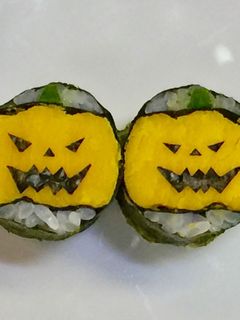 寿司型・模様巻き(ハロウィンかぼちゃ)-レシピのメイン写真