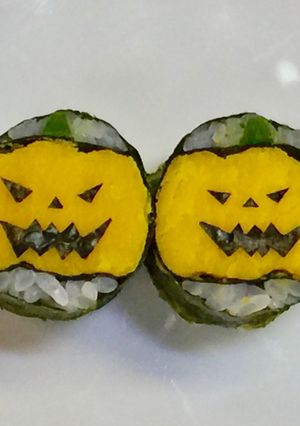 寿司型・模様巻き(ハロウィンかぼちゃ)-レシピのメイン写真