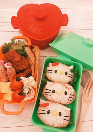 キャラ弁♡簡単！お稲荷ｄｅキティちゃん-レシピのメイン写真