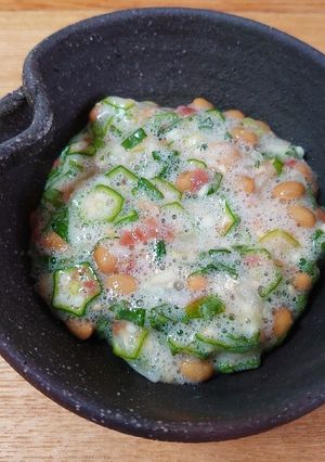 超簡単！豆腐やご飯のお供に梅オクラ納豆♪-レシピのメイン写真