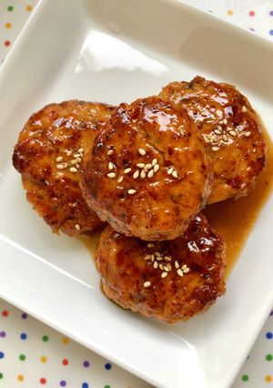 野菜入り照り焼きハンバーグ♡お子様にも-レシピのメイン写真