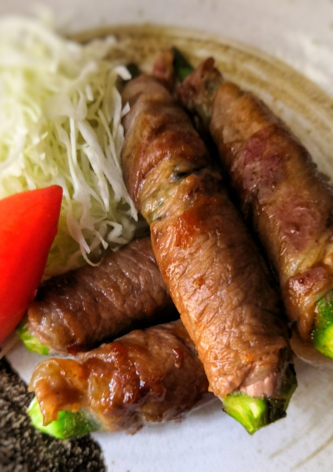 オクラの豚巻き生姜焼き風味　お弁当おかず-レシピのメイン写真