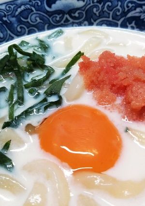 明太クリーム釜玉うどん　丸亀風-レシピのメイン写真