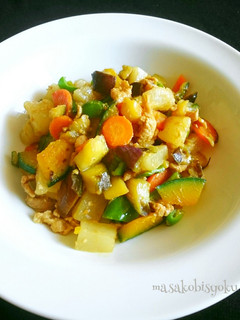 豚と野菜サイコロ味噌炒め・一人昼ご飯⑨-レシピのメイン写真