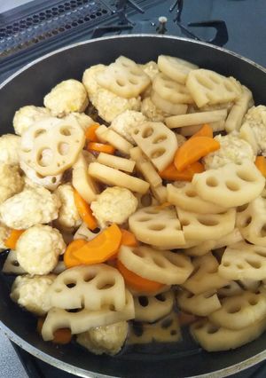 きんぴら風れんこんと肉だんごの煮物-レシピのメイン写真
