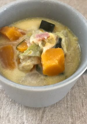 かぼちゃとベーコンと白菜のクリームスープ-レシピのメイン写真
