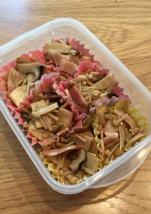 レンジで2分 お弁当用きのこのバター醤油-レシピのメイン写真