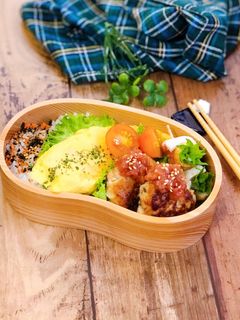 毎日お弁当♪梅シソチーズつくね弁当-レシピのメイン写真