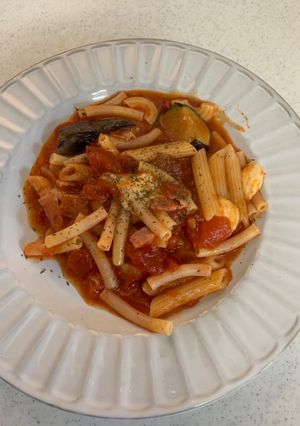 トマトとモッツァレラ茄子パスタ-レシピのメイン写真