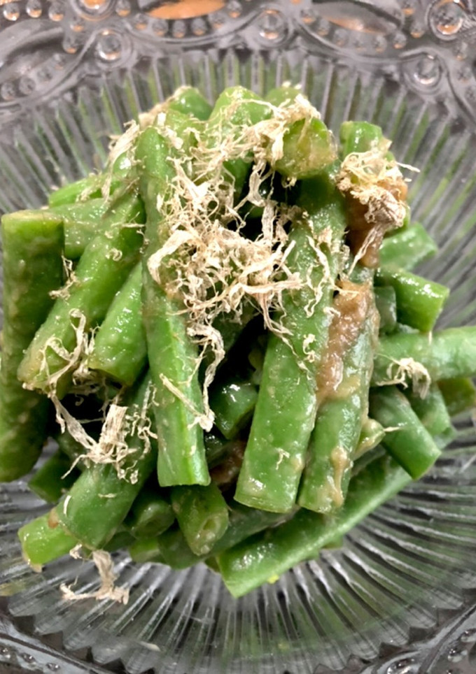 いんげん豆の白みそとろろ昆布和え-レシピのメイン写真