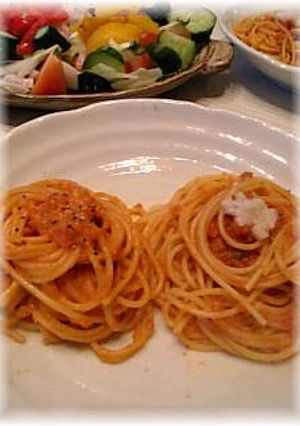 缶詰で☆蟹のトマトスパゲティー-レシピのメイン写真