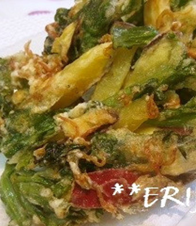 さつまいもと春菊のかき揚げ～♪♪-レシピのメイン写真