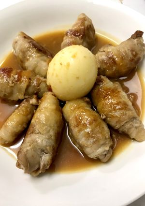 豚ばら肉の角煮風くるくる巻き-レシピのメイン写真
