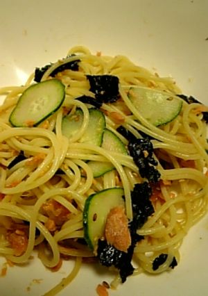 梅&サケの和風パスタ-レシピのメイン写真