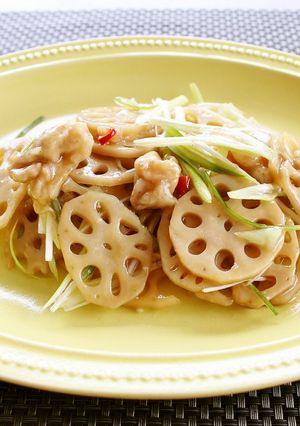 レンジで簡単！れんこんと豚肉のピリ辛煮-レシピのメイン写真