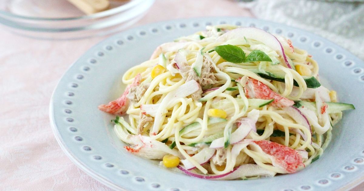 豆苗入りパスタサラダ by はぁこママ 【クックパッド】 簡単おいしい