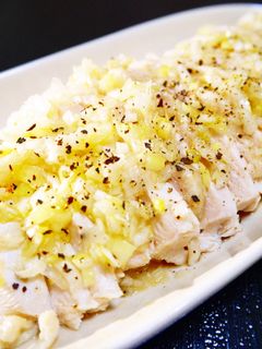ゆで鶏で作る★柔らか鶏むね肉のねぎ塩だれ-レシピのメイン写真