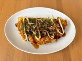 キャベツと油揚げのお好み焼き風オムレツ