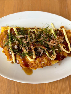 キャベツと油揚げのお好み焼き風オムレツ-レシピのメイン写真