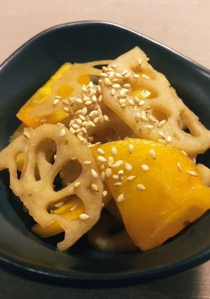 簡単♪蓮根と柿のきんぴら【秋の薬膳】-レシピのメイン写真