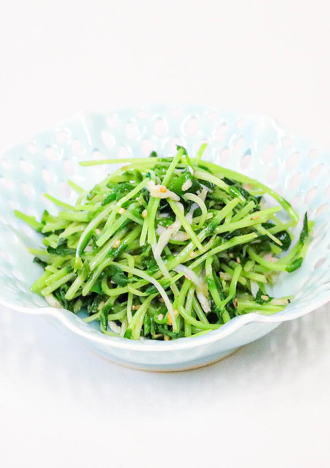 豆苗とじゃこのにんにく炒め-レシピのメイン写真