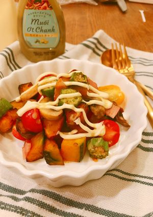 かぼちゃの温サラダを簡単ドレッシングで！-レシピのメイン写真