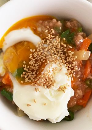 レンジで肉味噌天津飯風丼-レシピのメイン写真