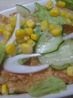 ☆餃子の皮使用~パリパリサラダ☆-レシピのメイン写真