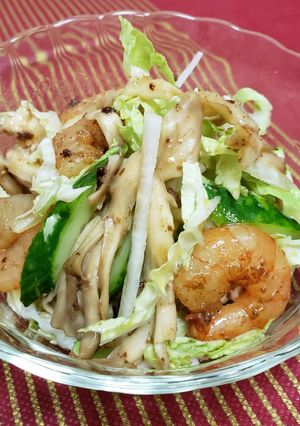 えびと白菜のサラダ♡自家製ドレッシング♪-レシピのメイン写真