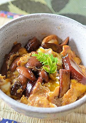 麺つゆで簡単!ラクヨウきのこの卵とじ丼♪-レシピのメイン写真