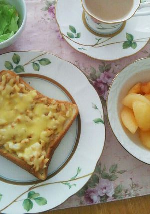 絶品☆ツナ玉トースト☆朝から野菜もとれる-レシピのメイン写真