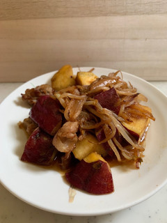 お芋と豚肉の醤油だれ炒め-レシピのメイン写真