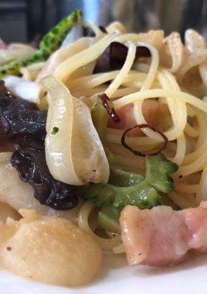 キクラゲとゴーヤのオイルパスタ-レシピのメイン写真
