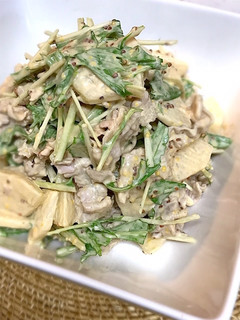 秋の潤い☆梨と豚しゃぶ肉のごま風味サラダ-レシピのメイン写真