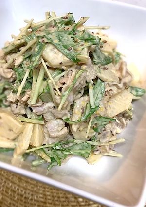 秋の潤い☆梨と豚しゃぶ肉のごま風味サラダ-レシピのメイン写真